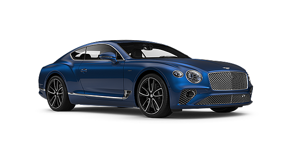 Bentley Doha Bentley GT Azure coupe in Sequin Blue paint front 34