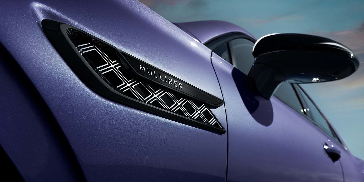 Bentley Doha Bentley Flying Spur Mulliner in Tanzanite Purple paint with Blackline Specification wing vent