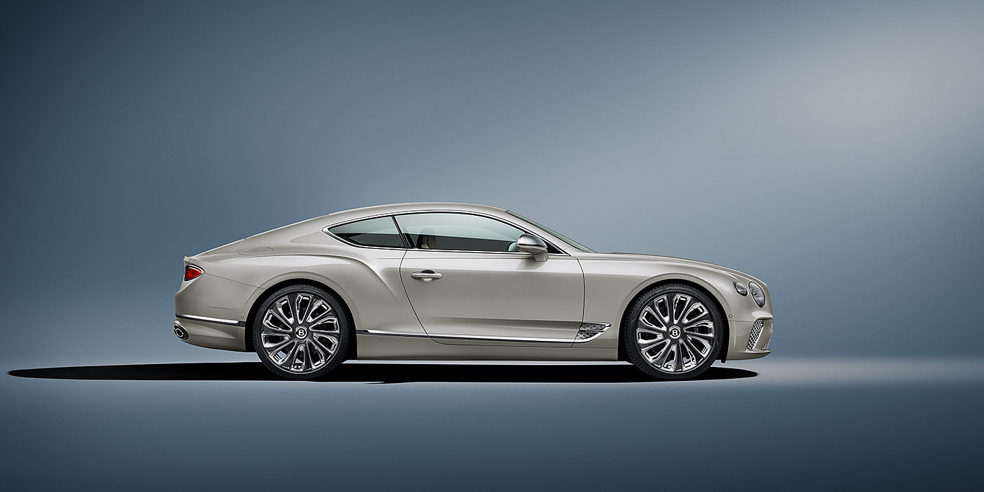 Bentley Doha Bentley Continental GT Mulliner coupe in White Sand paint front 34