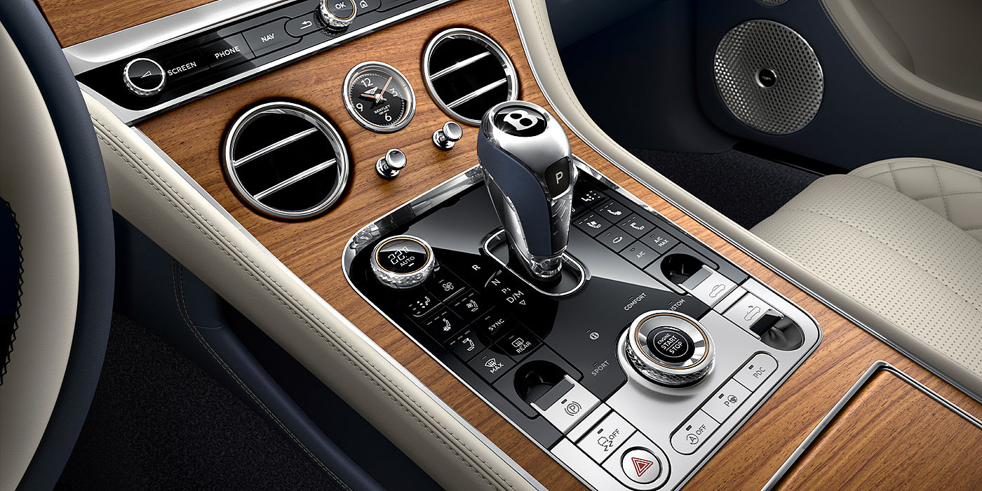 Bentley Doha Bentley Continental GTC Azure convertible front interior console detail