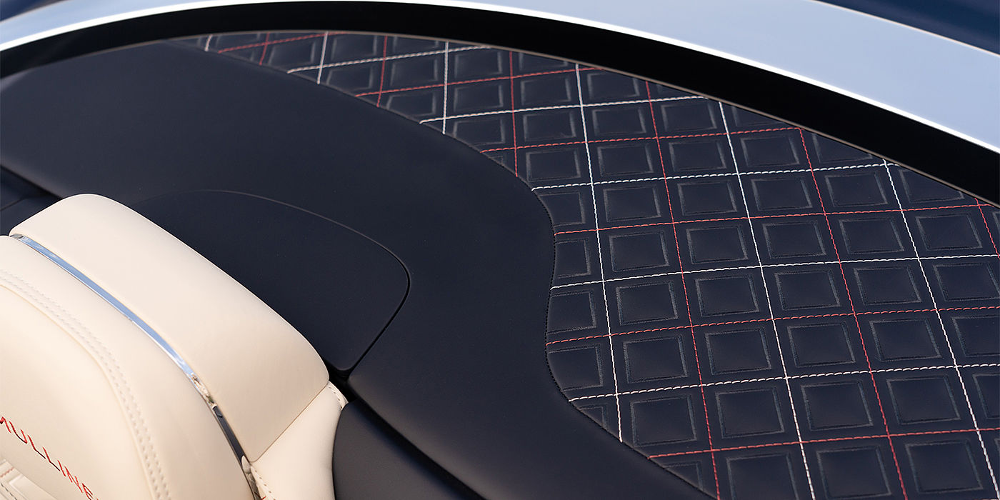 Bentley Doha Bentley Continental GTC Mulliner convertible seat and cross stitched tonneau cover
